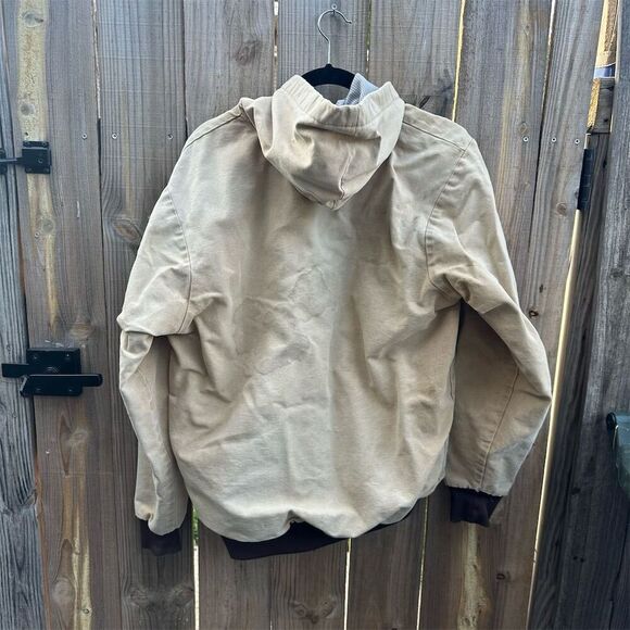 Vintage Muleskins Men's Beige Hooded Work Jacket XLT - Picture 8 of 11